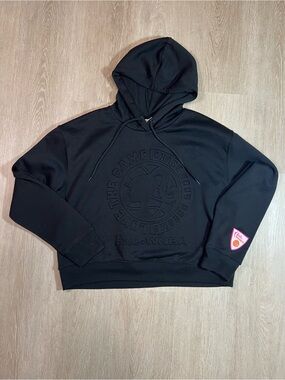 Barbie x WMBA Hooded Pullover Sweatshirt with Embossed Logo Minimalist